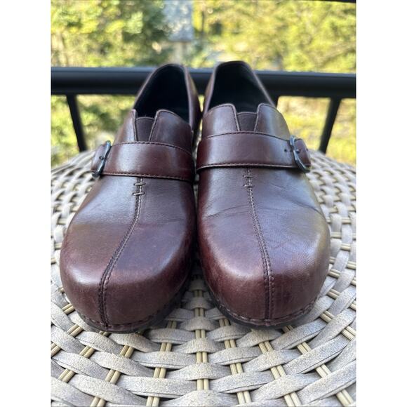 Dansko clogs leather upper button and strap detail Dark Brown size 40 - Picture 4 of 16